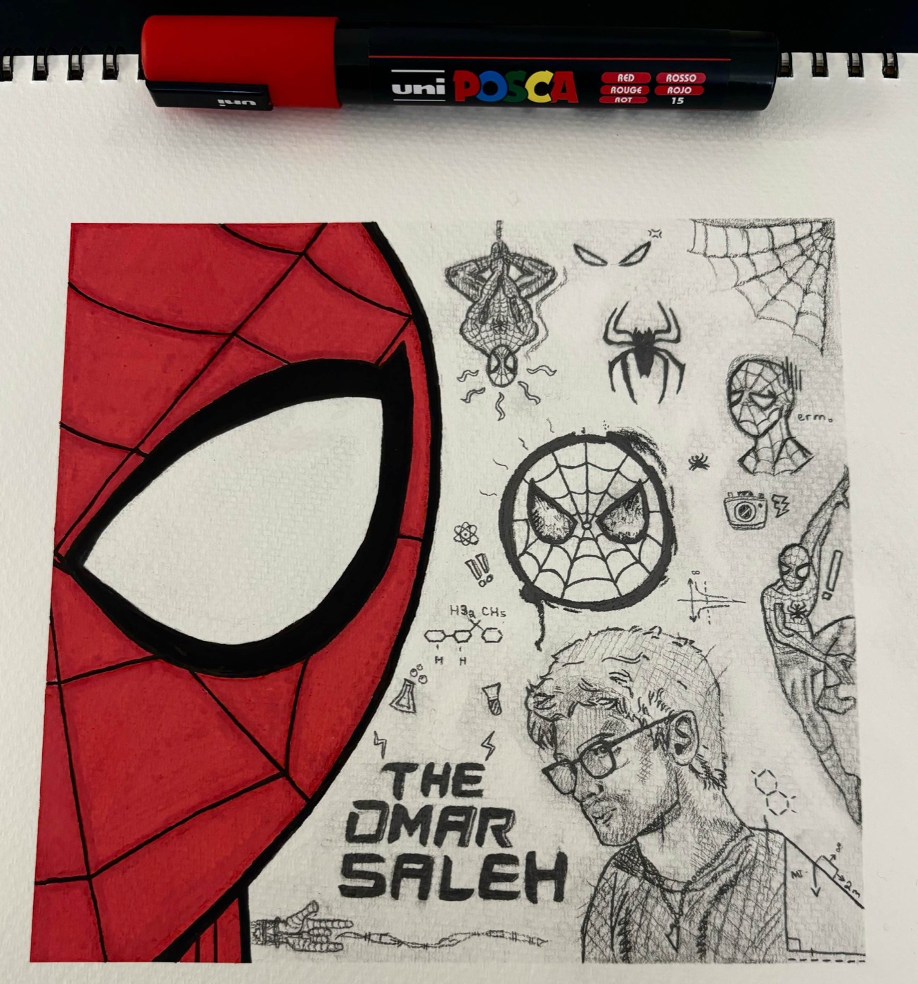 Fan art of Omar with Spider Man sketches